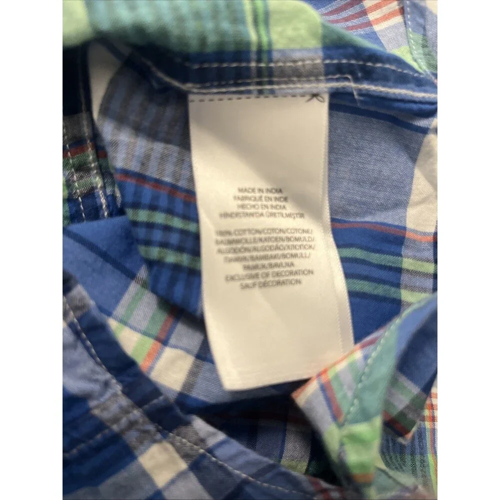 RALPH LAUREN Boys Plaid Button Front Shirt Multi Color Summer Fun Size (8) Small
